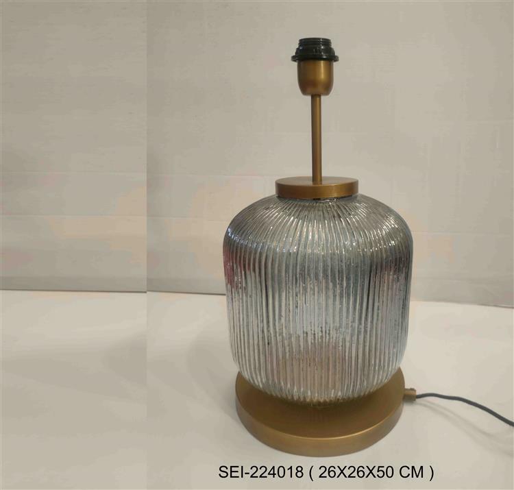 GLASS BRASS BASE  TABLE LAMP26X26X50 CM